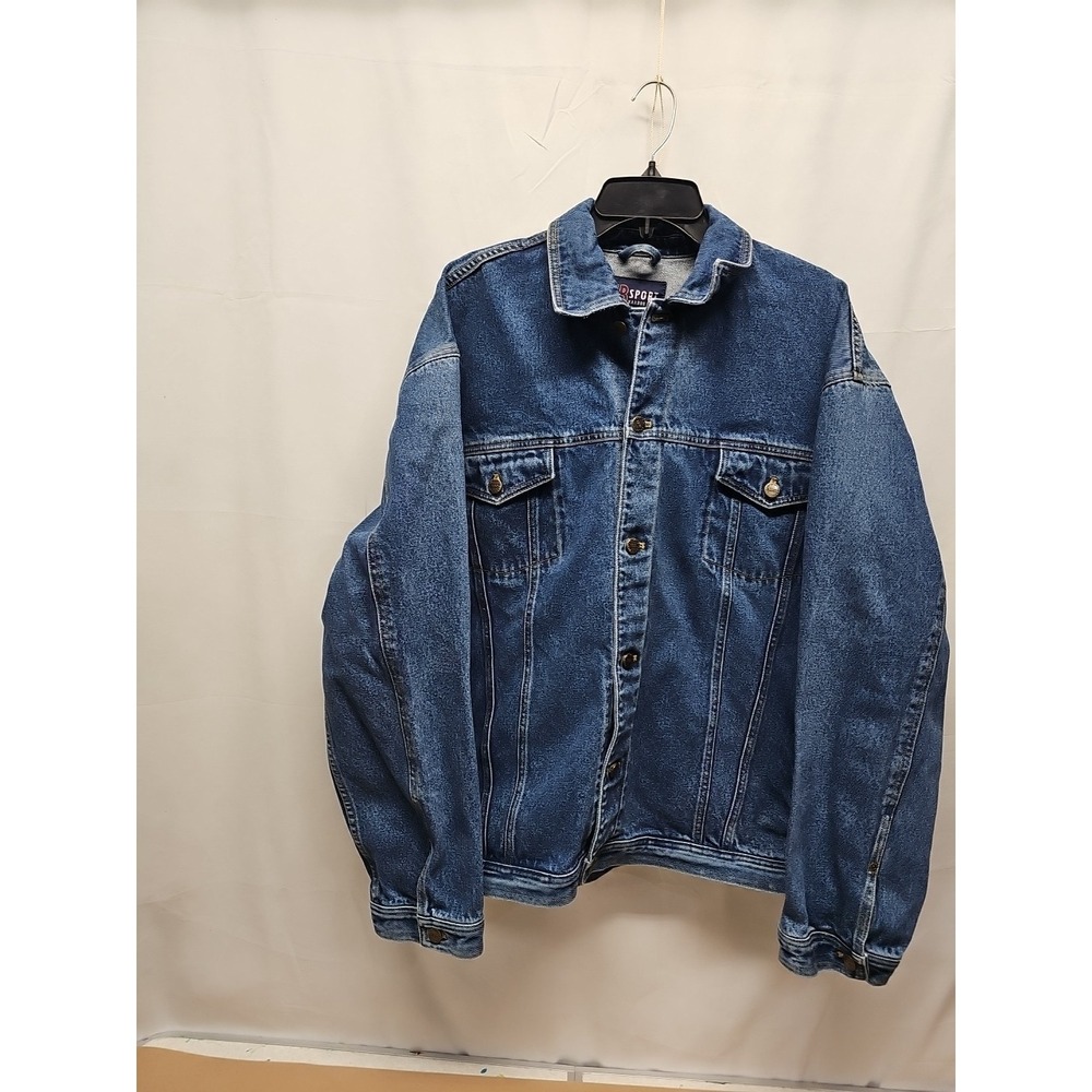 Harbor Bay Men's Blue Vintage Denim Jacket Hb Sport 90s Trucker Size 1xlt Tall - Picture 2 of 10